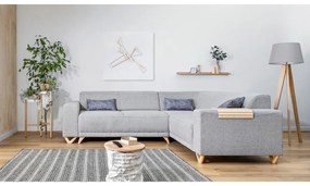 Svetlosivá rozkladacia/s úložným priestorom rohová pohovka (pravý roh/do L) Classy Sophie – Miuform