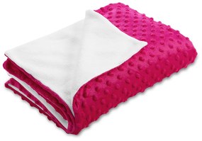 Biante Detská obojstranná deka Minky bodky/Polar MKP-018 Purpurová 100x150 cm