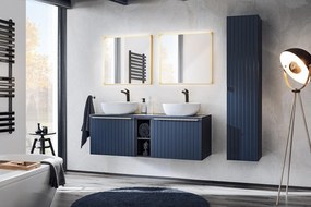 Závěsná skříňka pod umyvadlo Santa Fe s deskou 180 cm tmavě modrá
