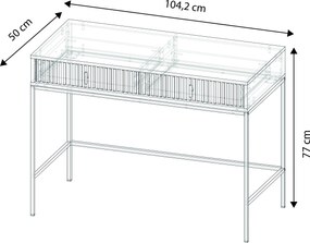Toaletní stolek Maggiore 104 cm zelený/zlatý