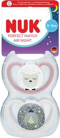 Dojčenský cumlík  NUK Perfect Match Air Night FIREFLY/SHEEP 0-6m 2ks, vel. 0-6 m