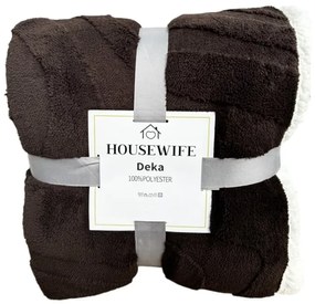 Luxusná baránková deka z mikroplyšu NESTIVE tmavohnedá Rozmer: 150 x 200 cm