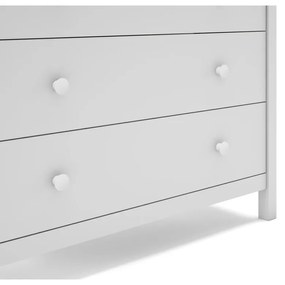 Biela nízka detská komoda z borovicového dreva 100x80 cm Max – Marckeric