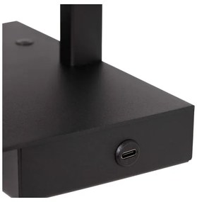 Lucide 30295/01/30 - Stmievateľná stolná lampa GREGORY 1xE27/60W/230V USB čierna