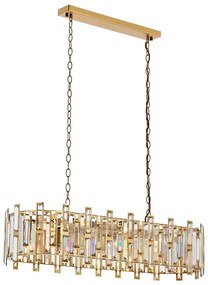 Lestenec na verigi CRYSTALLINE 13xE14/40W/230V, zlate barve