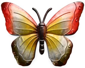Nástenná kovová dekorácia motýľ BUTTERFLY 30 cm - viac farieb Farba: Červená