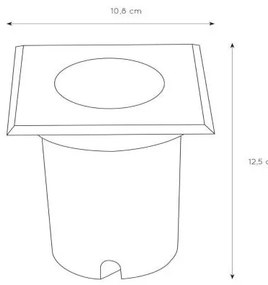 Lucide 11800/01/12 - Vonkajšie zápustné svietidlo BILTIN 1xGU10/35W/230V IP67