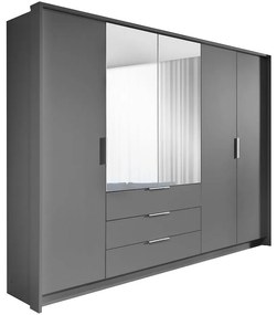 Skriňa Togo 255 grafit/zrkadlo