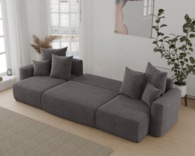 Rohová sedačka Denia U (sivočierna). Akcia -20%. Vlastná spoľahlivá doprava až k Vám domov. 1133149