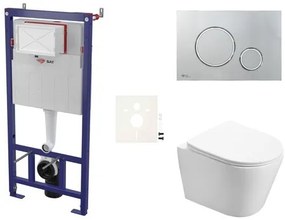 Cenovo zvýhodnený závesný WC set SAT do ľahkých stien / predstenová montáž + WC SAT Infinitio SIKOSSIN71K, 1 ks