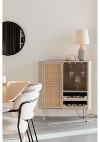 Krémová ratanová vinotéka pre 8 fliaš, 90x100 cm Amaya – White Label