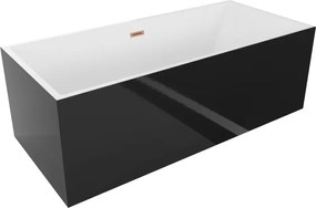 Mexen Vigo, voľne stojaca vaňa 178,5 x 80 cm, biela-čierna, medený prepad, 51251788075-65
