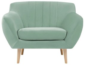 Mentolovozelené zamatové kreslo Mazzini Sofas Sardaigne