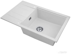 Gamma Modern 8010, 1-komorový granitový drez 800x500x210 mm, biela, GMA-ZM-8010-WH