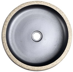 Sapho Sapho, PRIORI keramické umývadlo, priemer 41cm, 15cm, čierna/kameň, PI021