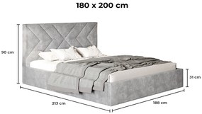 PROXIMA.store - Moderná čalúnená posteľ ESME ROZMER: 120 x 200 cm
