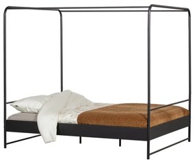 Čierna dvojlôžková kovová posteľ vtwonen Bunk, 160 x 200 cm