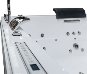 BPS-koupelny Hydromasážna vírivá vaňa KALAMBO 914 BL190x150 Čierna/Biela s ohrevom vody