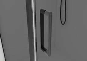 CERANO - Sprchovací kút Porte Ľ/P - 8 mm - čierna matná, grafitové sklo - 80x90 cm - krídlový, CER-CER-8050BD7491
