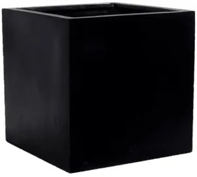 Kvetináč Fiberstone Block S Black 30x30x30 cm