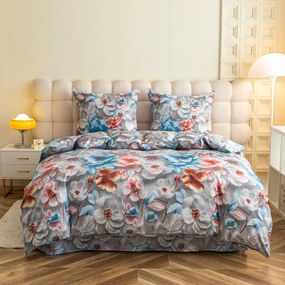 Obliečky z mikrovlákna BLOSSIVA sivá Rozmer obliečky: 2 ks 70 x 90 cm | 200 x 220 cm