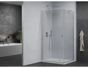 Mexen Pretoria, sprchovací kút 100 (dvere) x 120 (stena) cm, 6mm číre sklo, chrómový profil + biela sprchová vanička, 852-100-120-01-00-4010