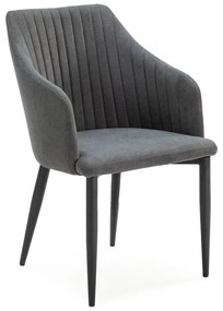 Tmavosivé čalúnené jedálenské kreslá v súprave 2 ks Nadi – Marckeric
