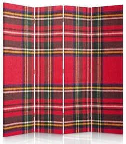 Ozdobný paraván Skotská zkouška - 145x170 cm, štvordielny, klasický paraván