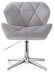 LuxuryForm DESIGN Stolička MILANO VELUR na striebornom kríži - svetlo šedá