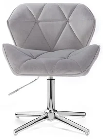 LuxuryForm DESIGN Stolička MILANO VELUR na striebornom kríži - svetlo šedá