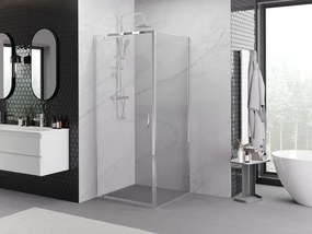 Mexen Exo, sprchovací kút s krídlovými dverami 95 x 95 cm, 6mm číre sklo, chrómový profil, 8181-095-095-01-00