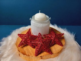 Bestent Ozdoby na vianočný stromček - hviezda 3ks 10,5cm RED
