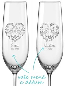 Svadobné poháre na sekt Folklor, 2 ks