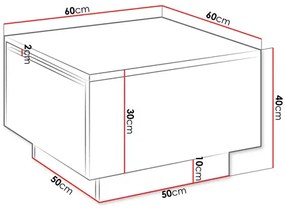 Konferenčný stolík Nasonat 60 x 60 (čierny mramor royal) (s úl. priestorom). Vlastná spoľahlivá doprava až k Vám domov. 1103741