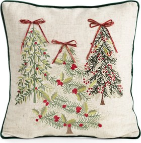 VIANOČNÁ DEKORAČNÁ OBLIEČKA NA VANKÚŠ CONIFER 45X45 CM VZOROVANÁ