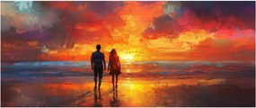Obraz - Prechádzka na pláži (120x50 cm)