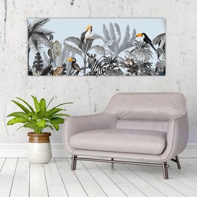 Obraz zvierat v tropickom lese (120x50 cm)