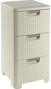 Curver Šuplíky RATTAN style krémovo biela 3 zás.