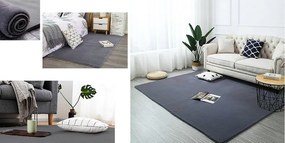 Obdĺžnikový plyšový koberec Rabbit v tmavosivej farbe Rozmer: 100x150 cm