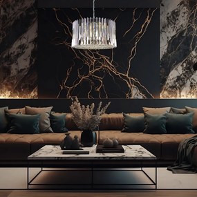 EUlight Luster Ritz, 1x krištáľové/chrómové kovové tienidlo, (fi 54cm), ch