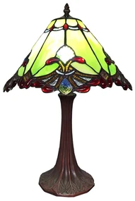 stolová tiffany vitrážová lampa Ø 31*43 cmE27/max 1*40W zelená | BIANO