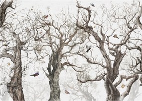 Sklenený obraz - Lesný vzor, kresba (70x50 cm)