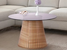 Okrúhly konferenčný stolík Ascoli, 80 cm, svetlý orech