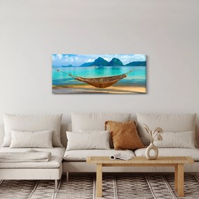Obraz - Hojdacia sieť na pláži (120x50 cm)