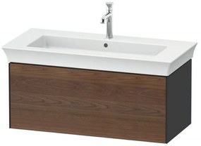 DURAVIT White Tulip závesná skrinka pod umývadlo, 1 zásuvka, 984 x 458 x 410 mm, americký orech masív/grafit vysoký lesk, WT4242077H1