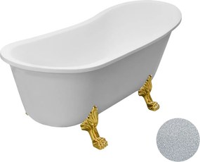 Besco Akrylátová voľne stojaca vaňa Olaya Glam S 160x68 bez prepadu BESCO-Typ výpuste: Click-Clack bez prepadu, chróm, BESCO-Nôžky: Biela