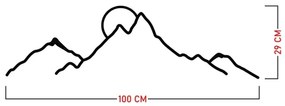 Nástenná dekorácia 100x29 cm hory kov