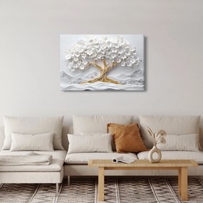 Obraz – 3D elegantný strom života plný kvetov (90x60 cm)