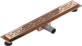 Mexen Flat, lineárny podlahový žľab 70 cm, M01, ružové zlato, 1620070-15