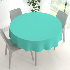 Biante Dekoračný okrúhly obrus Rongo RG-093 Svetlo tyrkysový Ø 110 cm